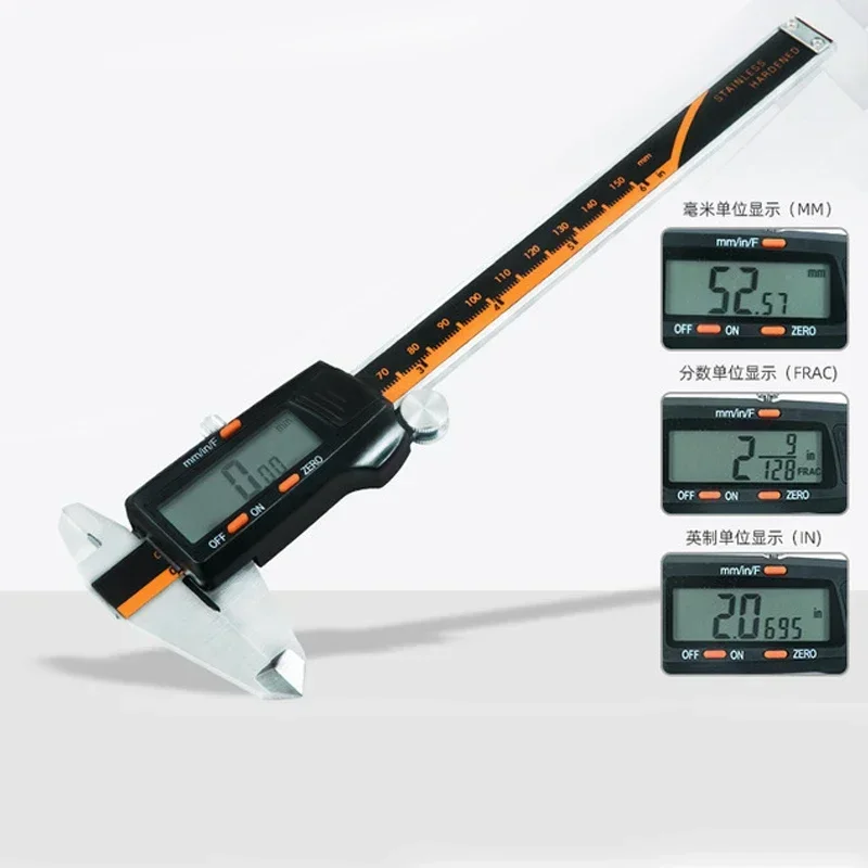 150mmDigitalVernierCaliper,Fraction/Inch/MetricConversion,HighPrecisionMeasuringToolForLength,Width,Depth,Inner AndOuterDiameter