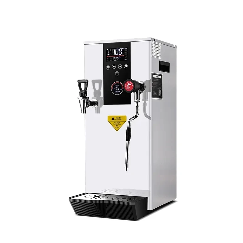 Caldeira de água a vapor 20L Máquina de ebulição a vapor LCD Touch Screen Leite Espuma Aquecedor de água quente Caldeira dupla para Bubble Tea Shop