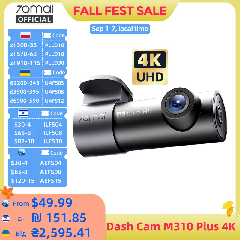 【nuevo】70mai-dash-cam-m310-plus-4k-2160p-wdr-360-°-lente-giratoria-con-super-vision-nocturna-vigilancia-de-estacionamiento-24h-survr70mai-m310-plus-4k