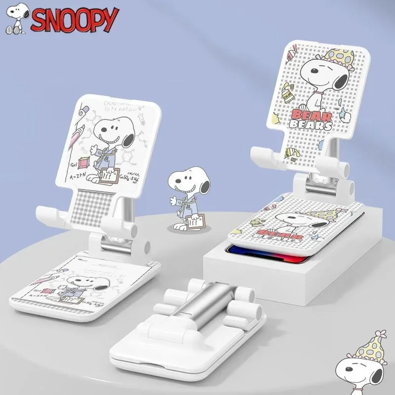 

Cute Snoopy Mobile Phone Stand Desktop Lazy Bedside IPad Universal Support Stand Foldable Hoisting Multi Function Adjust Gifts