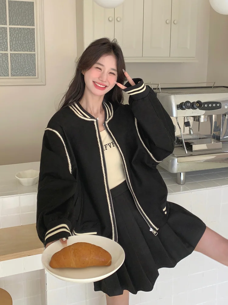 

Baseball Jackets Leopard Womens Daily Cargo Style Comforts Lace-Up Ladies Glitter Functional Printed Anti-Wind Japanese Unique