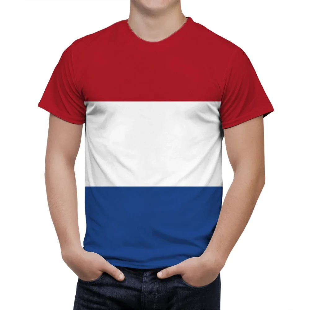 Men's 3D Netherlands Flag Print Fashionable Breathable Sports T-Shirt