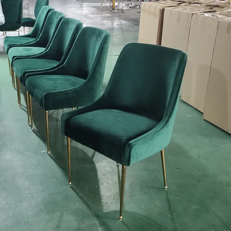 Stainless steel dining chair Light luxury hotel restaurant dining chair Modern simple casual dining chair
