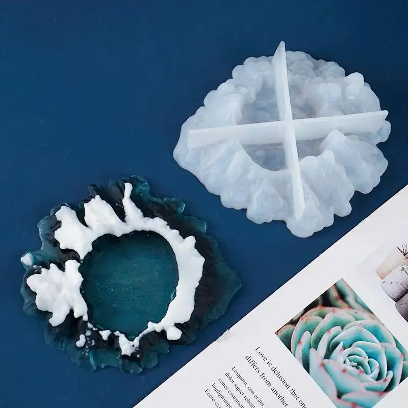 New Creative Crystal Epoxy Resin Ashtray Mold Ice Snow Mold Mountain Lake Silicone Mold DIY Clay Mold Resin Epoxy Kitchen Moulds