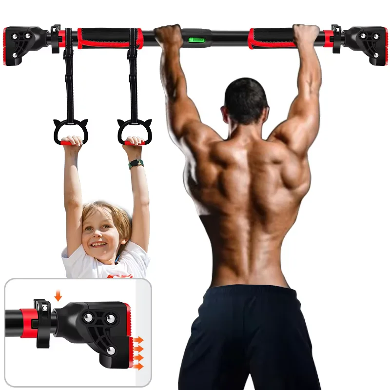 

Best-Selling High Quality Red and Black Door-Mounted Pull-Up Horizontal Bar Professional Gymnastics Equipment