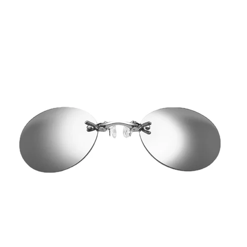 Imagen 2 del producto Nuevas gafas de sol redondas sin montura para hombre Matrix Morpheus, gafas clásicas con abrazadera para la nariz, Mini gafas de diseño de marca sin marco UV400