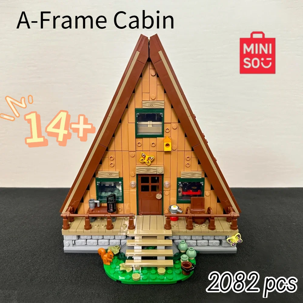 

2025 MINISO A- Frame Cabin Forest House 21338 Building Blocks City Street View Building Block Toy Kids ChristmasGifts