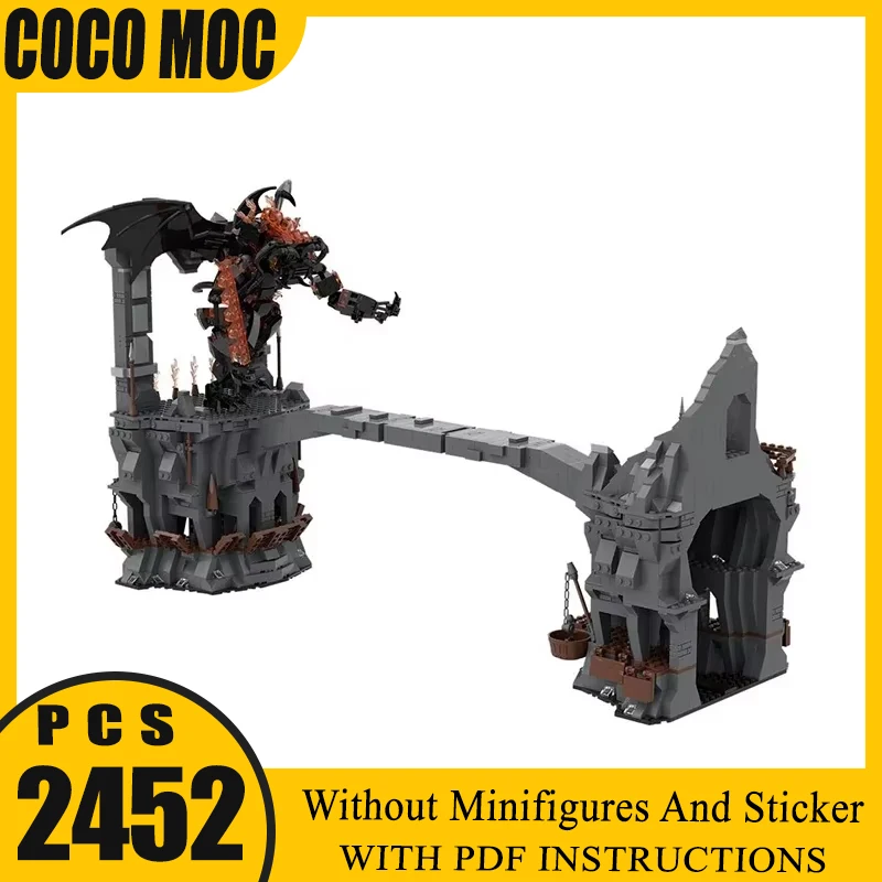 

Строительные блоки Moc, волшебные кольца, сцена из фильма, модель моста, технология, кирпичи, сделай сам, сборка, вид на улицу, игрушки, подарки