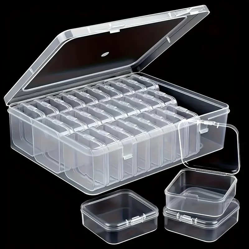 90/30 Gitter Transparente Kunststoff-Aufbewahrungsbox Langlebiger Klarer Organizer für Schmuck, Bastelarbeiten und Kleinteile mit Deckel – Detail 2