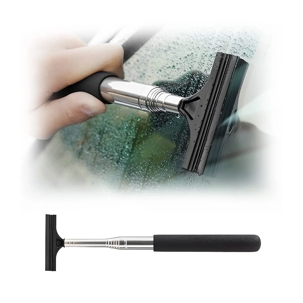 Universal Retractable Car Rearview Mirror Wiper Portable Auto Rearview Mirror Water Cleaner Telescopic Squeegee