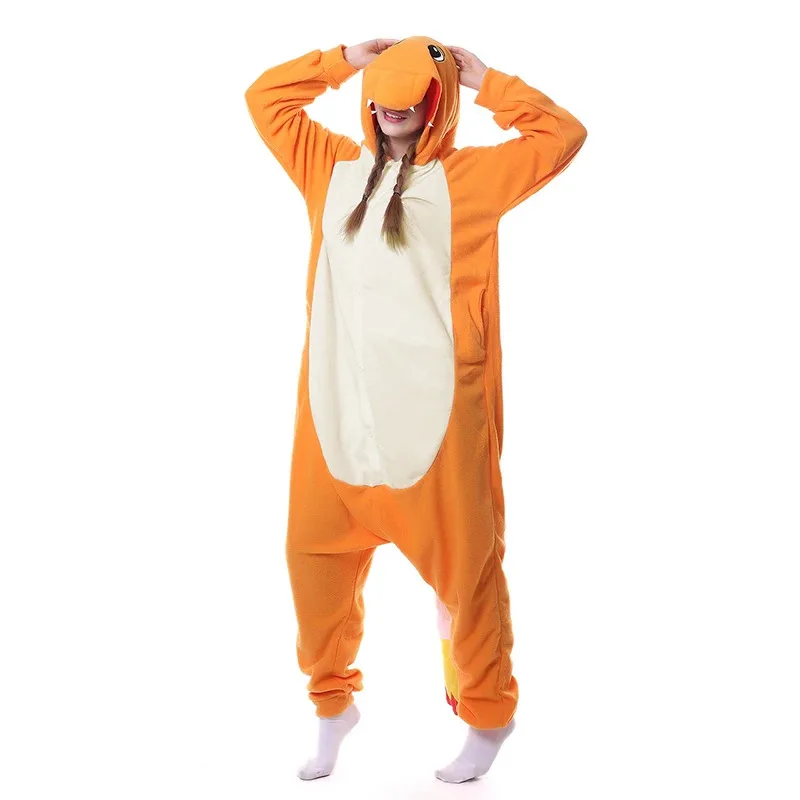 2025 nuevas mujeres Kigurumi Charmander Cosplay disfraz Anime Onesies para adultos pijamas ropa de casa mono Halloween Navidad ☆ wrl ☆