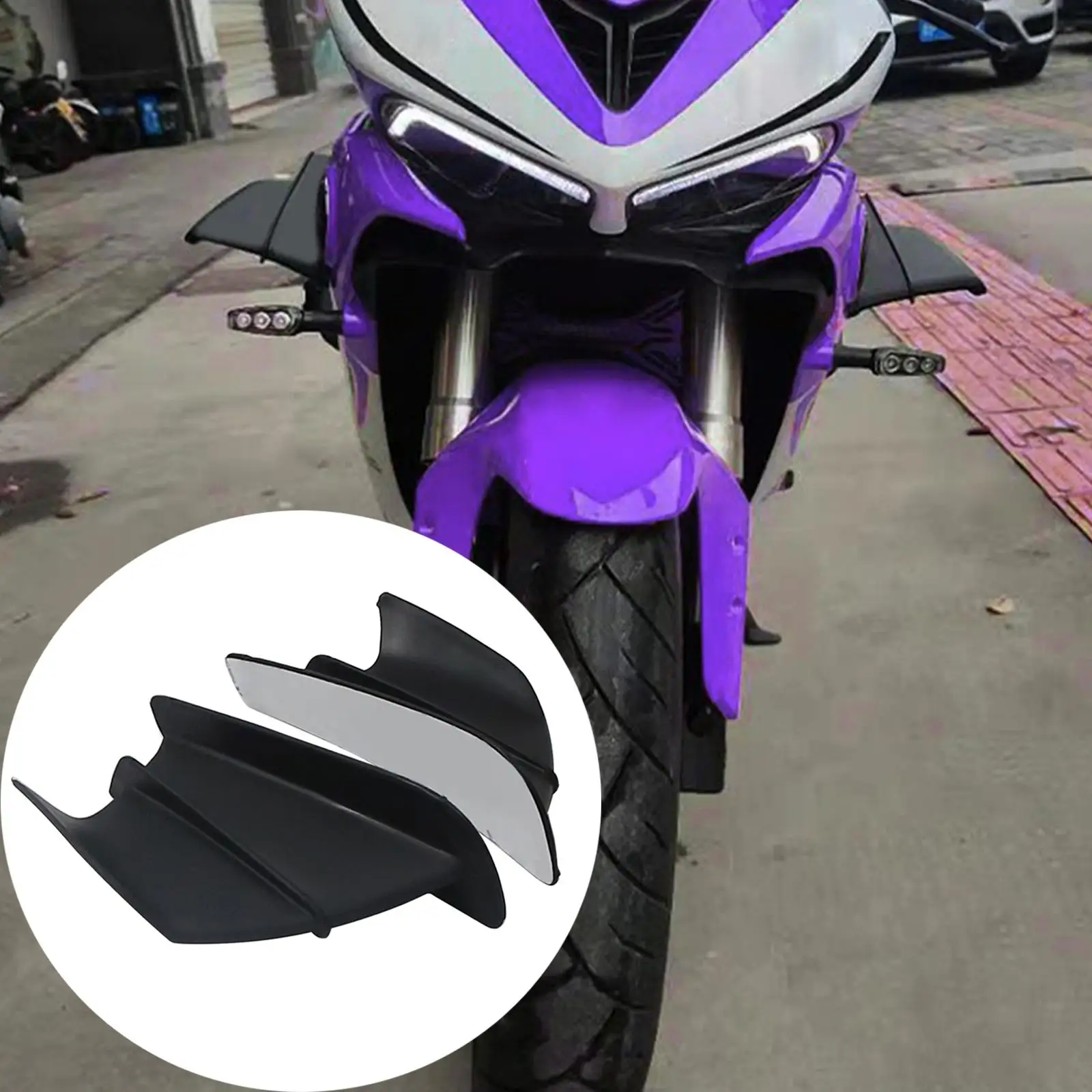 2 × سبويلر جناح الدراجة النارية لـ KAWASAKI H2R لـ BWS GP