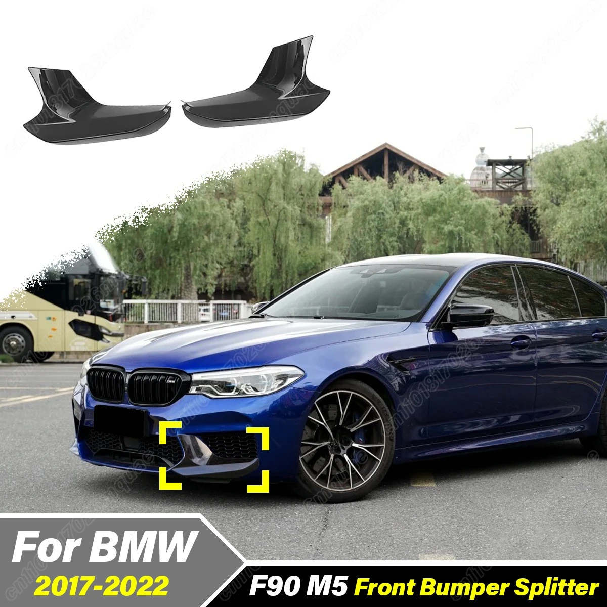 

For BMW F90 M5 2017 2018 2019 2020 2021 2022 Car Front Bumper Side Spoiler Front Fog Light Decorative Guard Accessories