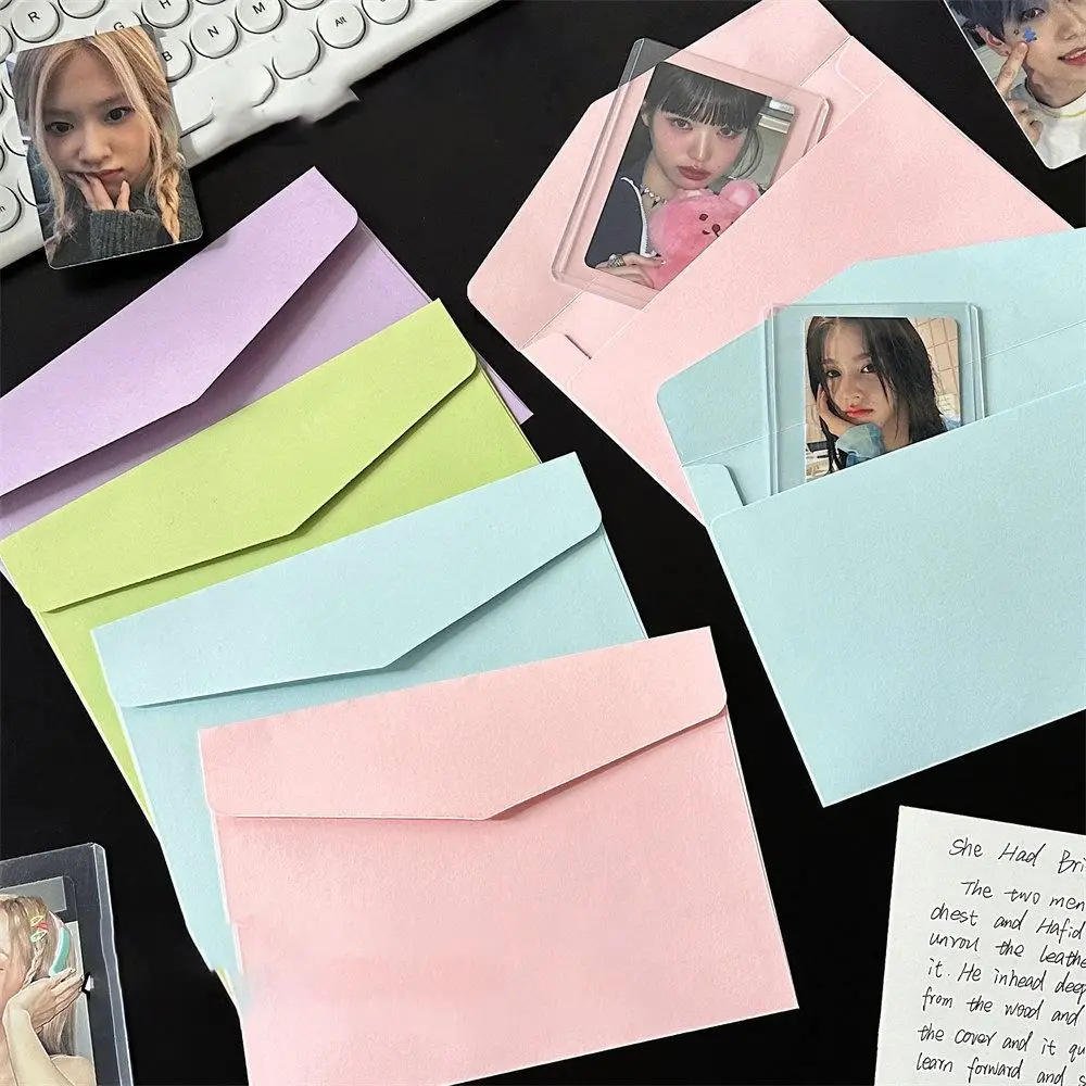 

5 Pcs Kawaii Macaron Envelopes DIY Colorful Greeting Cards High Appearance Level Card Packing Invitation Cards Party