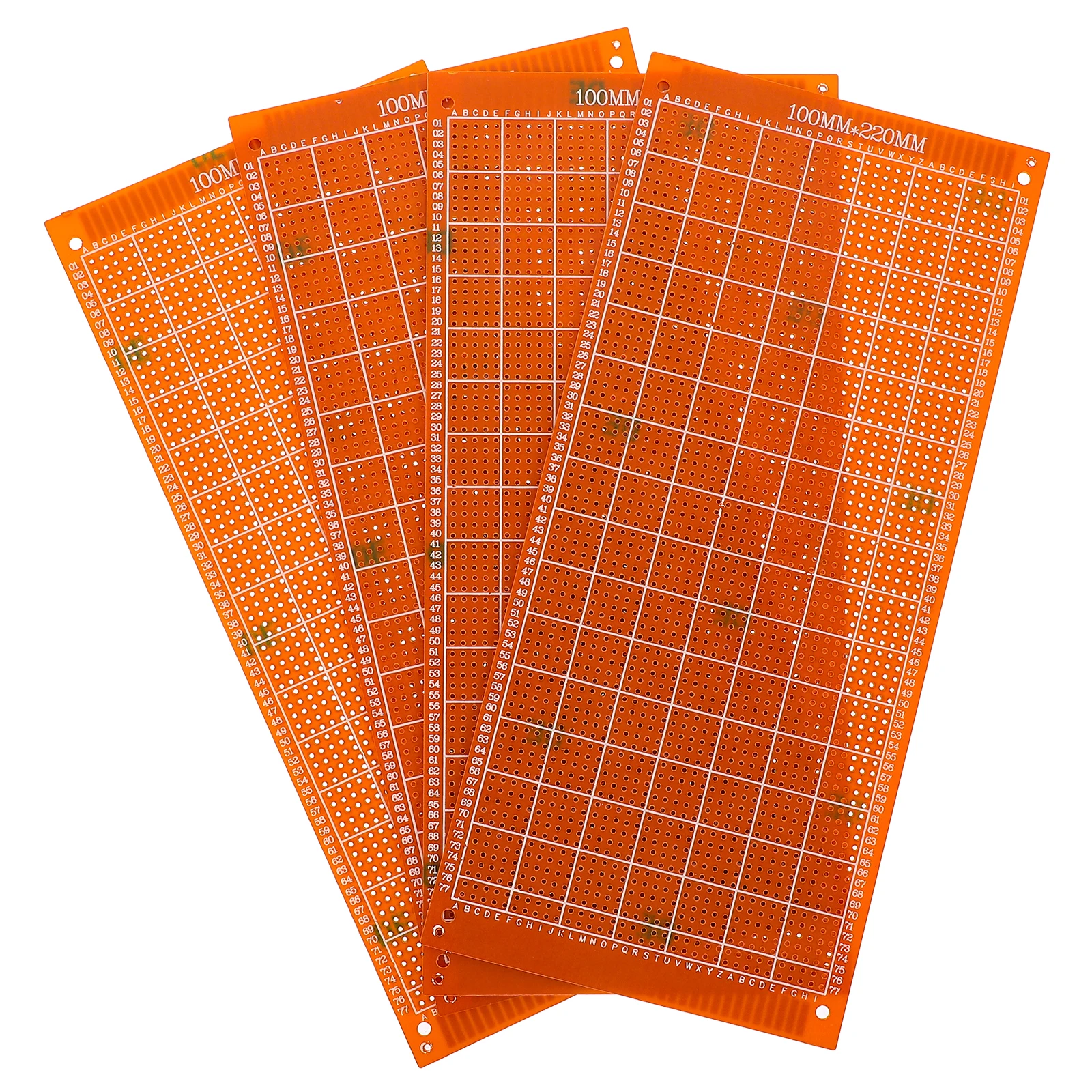 4 Pcs Universal Circuit Boards 10x22cm Resin Perfboard for Electronics Projects PCB Strip Boards with Hole Layout