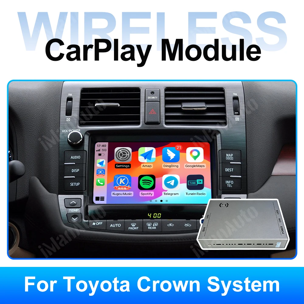 IManAuto CarPlay Android Auto Module for CROWN URS206 GRS202 GRS204 GWS204 2008-2012 Rear Cam