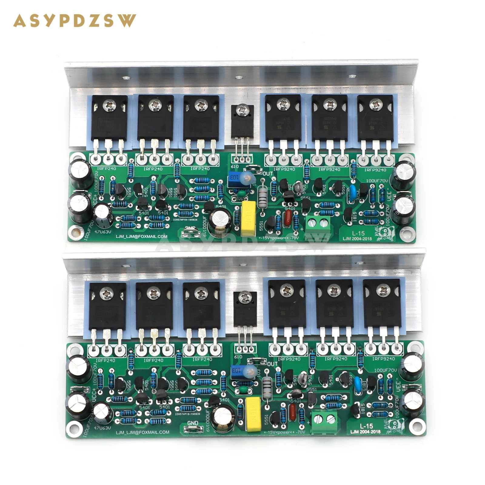 

2-канальный усилитель мощности L15 IRFP240 IRFP9240 FET Готовая плата с углом алюминия