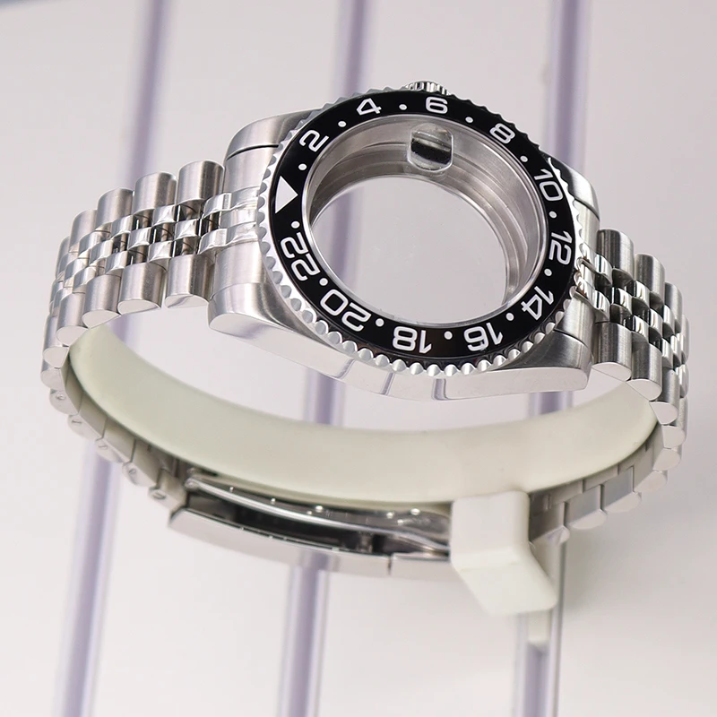 40mm NH35 Uhrengehäuse mit Saphirglas für NH35 NH36 NH34 NH38 ETA2824 Miyota8215 Uhrwerk 28,5mm Zifferblatt Jubilee-Armband SUB GMT Gehäuse – Detail 5