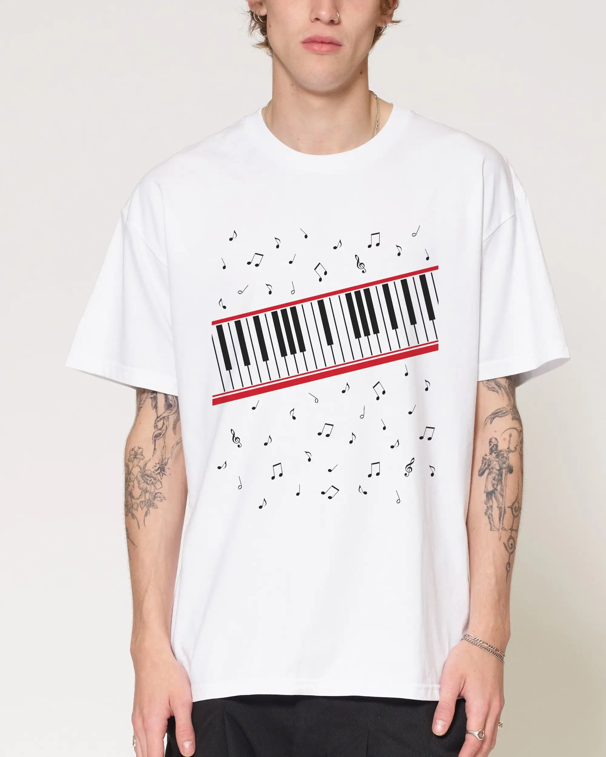Beat It Piano Keys  Retro Graphic T-Shirt Cotton Men Women Streetwear Tee