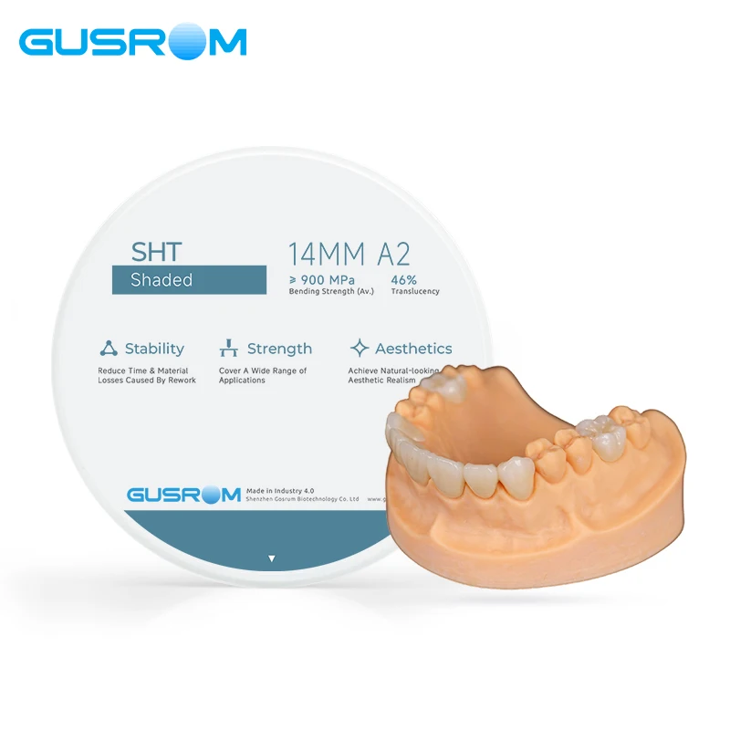 

GUSROM SHT Dental Zirconia Blocks 98mm High Strength Dental Zirconia Disc for Lab Materials Posterior Crown Bridge CAD/CAM