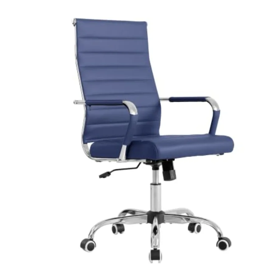 Home Office Chair Ribbed, Modern Leather Conference Room Chairs, Ergonomic Office Desk Chair, High Back Executive Computer Chai