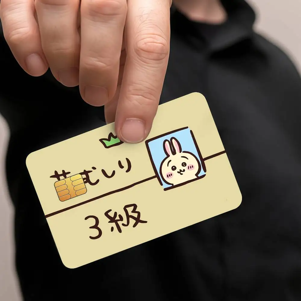 C-Chiikawa Unkrautbekämpfungs-Genehmigungskreditkarte, Schutzaufkleber für öffentliche Verkehrsmittelkarten, wasserdichte Kartenfront-Dekoration, 4 Stück – Detail 12