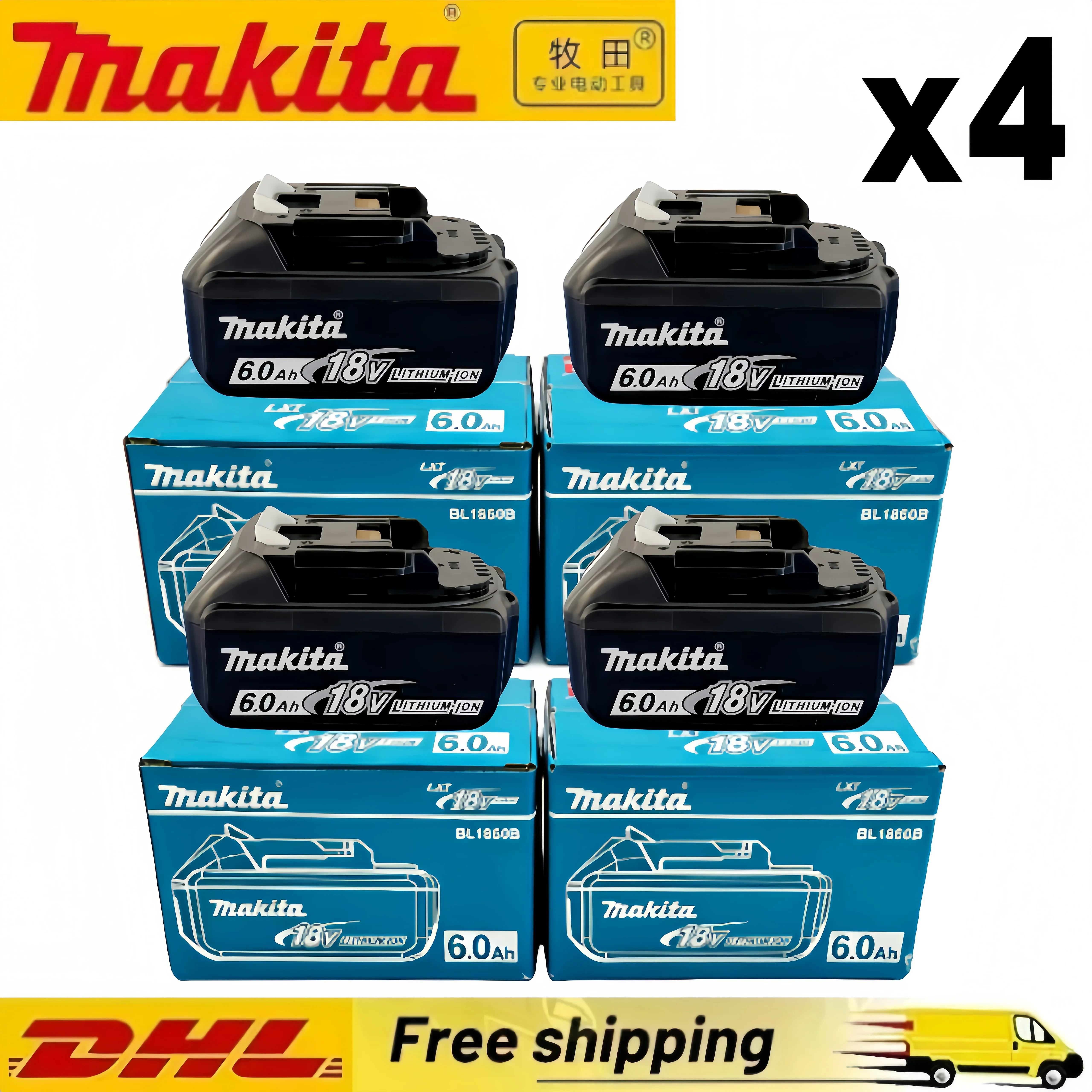Makita 18V accu 9Ah/6Ah/5Ah voor Makita 18V accu-elektrische gereedschappen De BL1860B oplaadbare accu kan BL1850B LXT400 vervangen