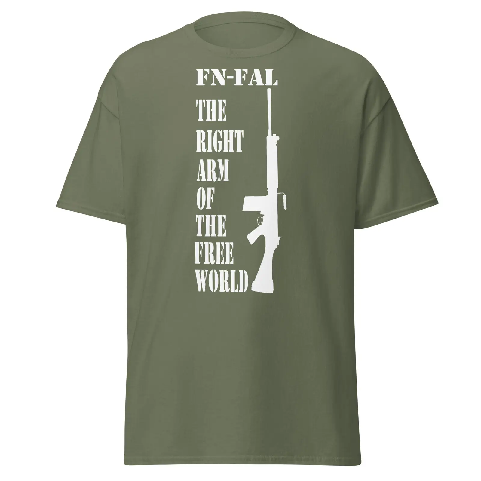 FN FAL Battle Rifle Nato British L1A1 Military Gun T-Shirt 100% Cotton O-Neck Short Sleeve Summer Casual Mens T-shirt Size S-3XL