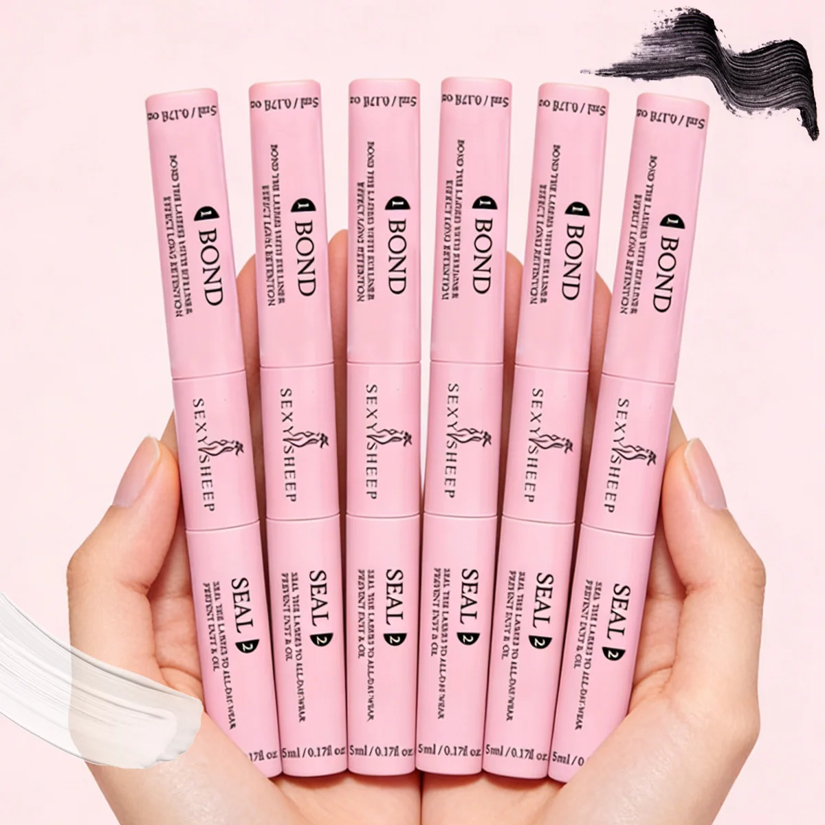 Eyelash Clusters Glue Lash Bond & Seal 10ml Quick-dry 2 In1 Long Lasting Home Use Strong Hold for 72H