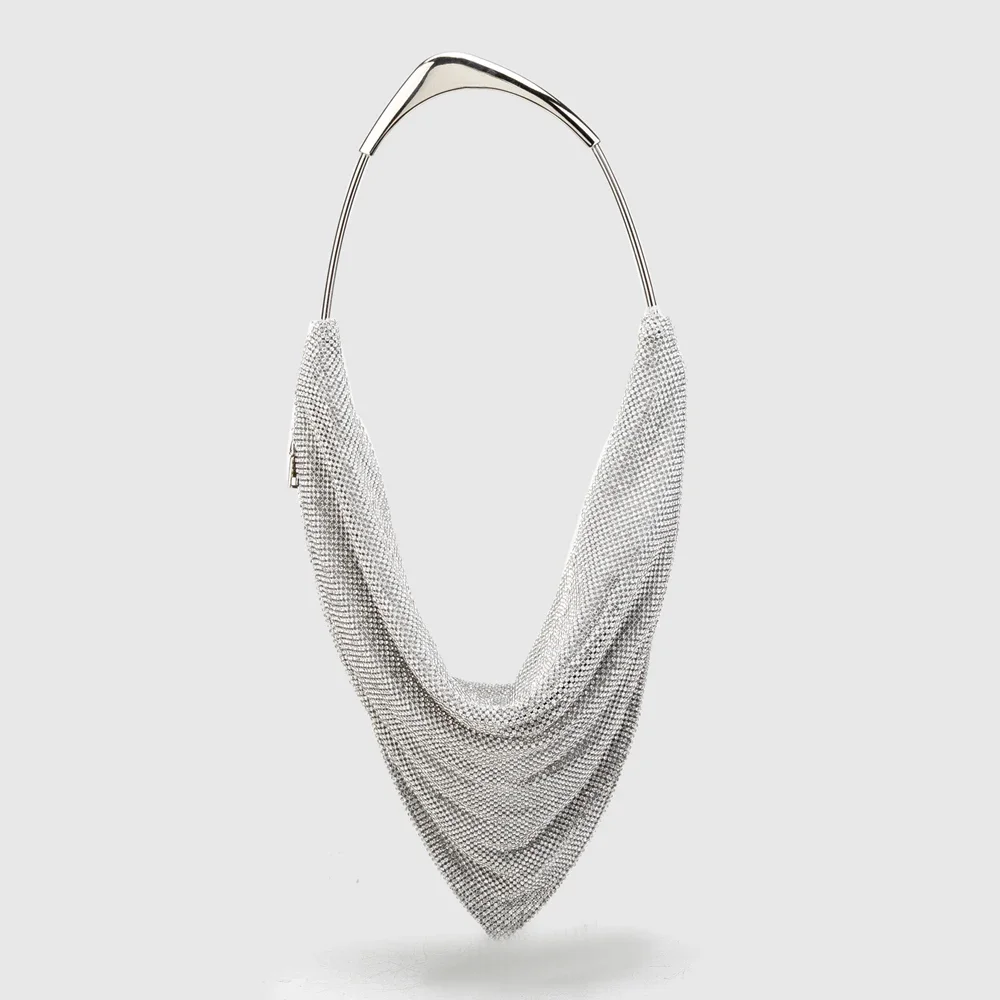 

2025 New Designer Metal Hand-held Dinner Bag Shining Rhinestones Women's Clutch Bag for Parties Luxury Handmade Purses Handbag