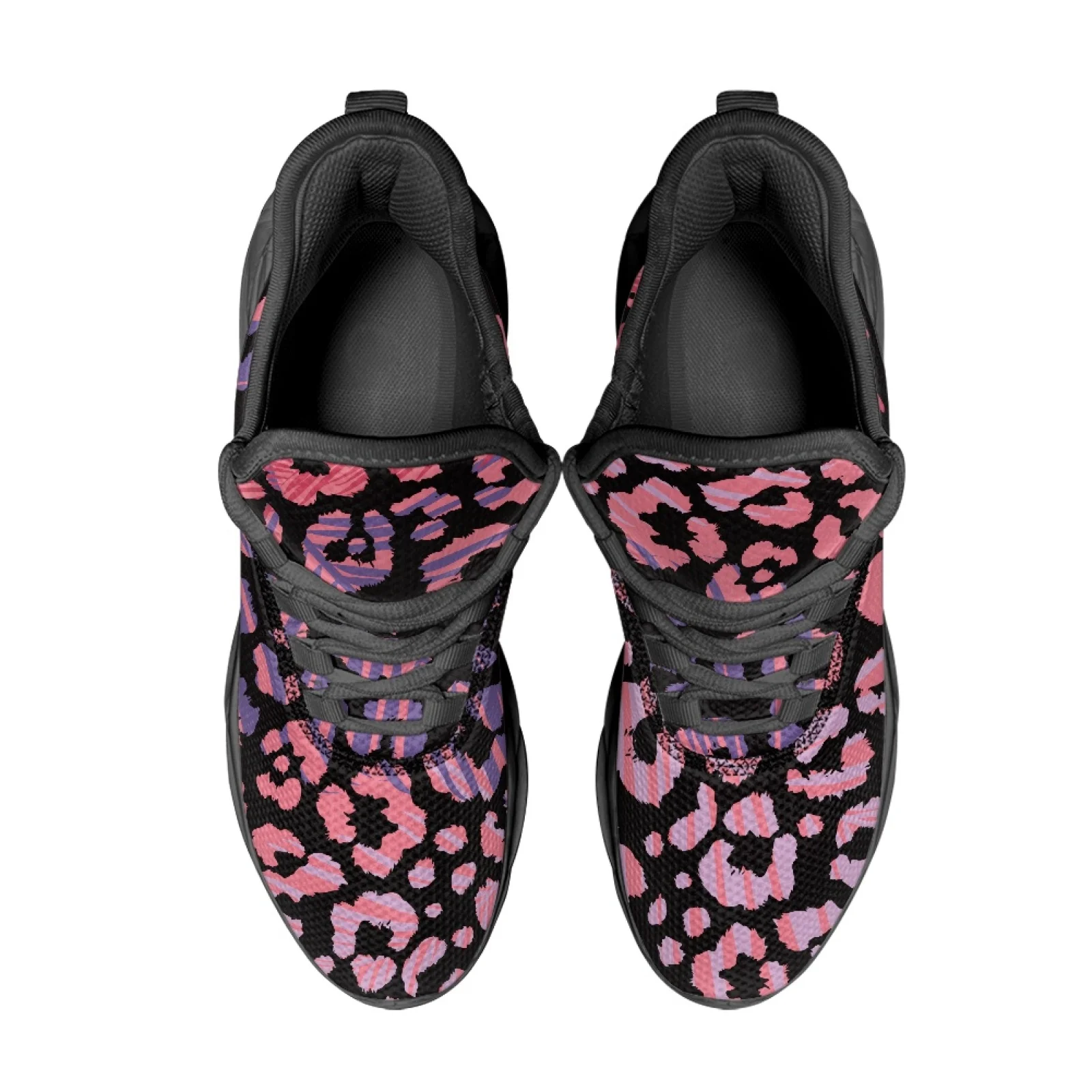 PENSTROLL Pink Purple Leopard Cool Athletic Shoes for Men Mesh & EVA Blade Sneakers Men's Fashion Sneakers