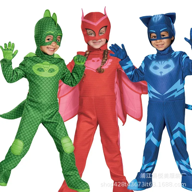 

cosplay Blue Pajama Boys Girls Anime Hero Costume with Mask Cosplay Clothe Suit Child Halloween costume Birthday Party Kids Gift