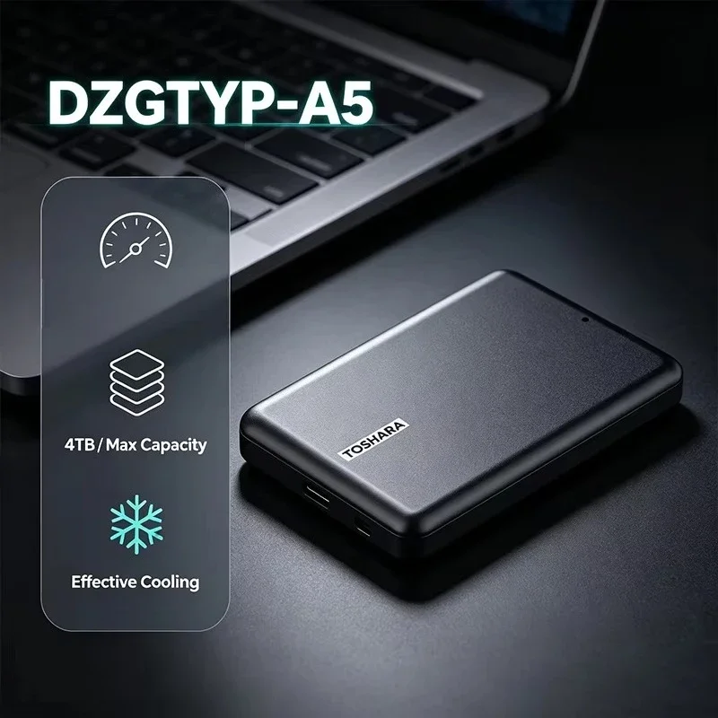 TOSHARA A5 Portable SSD 4TB 2TB 1TB 500GB PS5 Laptop Mac Effective Cooling Power Your Play 480MB/s Write 3D NAND Max