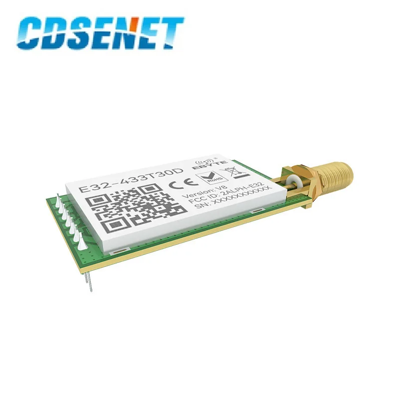 Imagem -03 - Lora-módulo Transmissor e Receptor Transceptor rf sem Fio Longo Alcance 433 Mhz 8000m E32433t30d-v8 Uart 1w Pcs