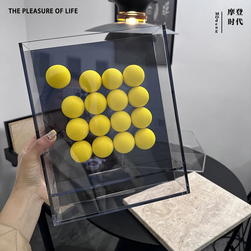 

Современная акриловая картина с губчатыми шариками, декоративное украшение для дома, гостиной, рабочего стола, в стиле Кляйн Блю, в раме