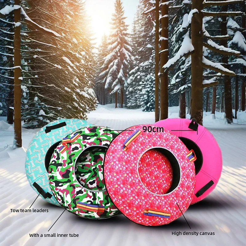 80cm 90cm 100cm Custom Snow Tube Sledge Adult Ski Tire Children Board Inflatable Ring Snow Tubes