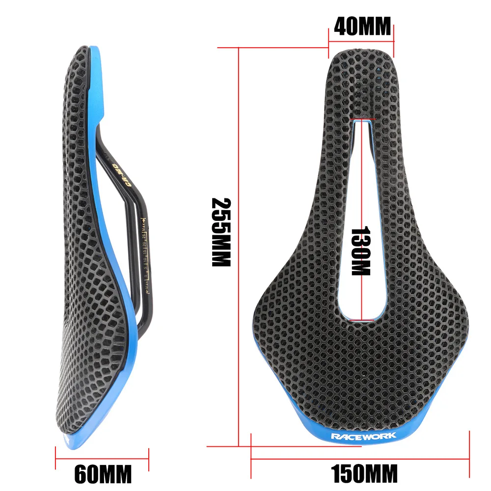 RACEWORK 3D Printed Bike Saddle Hollow Comfortable Breathable MTB Road Bike Ultralight Nylon Saddles