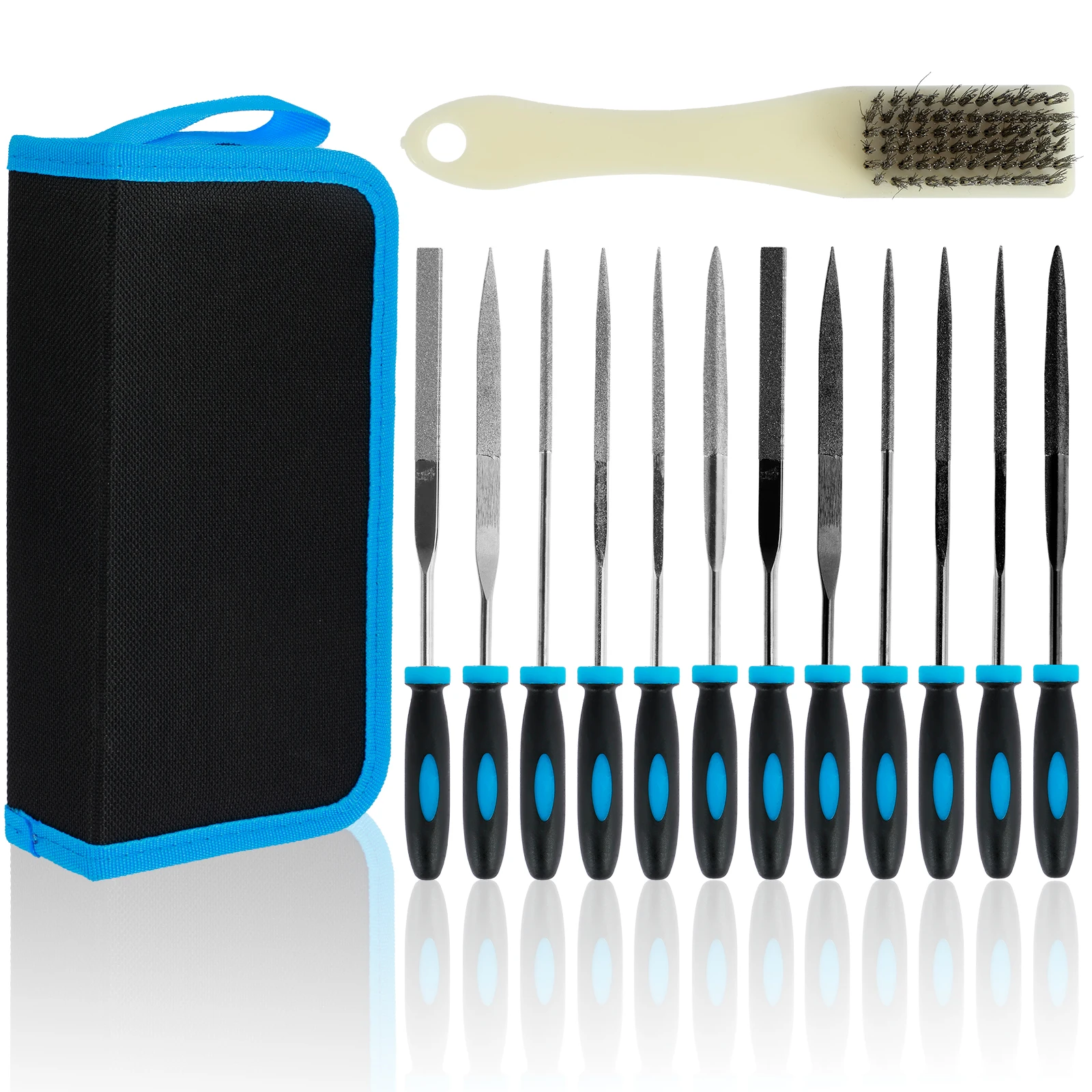 1/10 set 13pcs Diamond Needle File Set Carbon Steel File with Bag for Metal Marble Carving Glass and Stone Portable Hand Tool