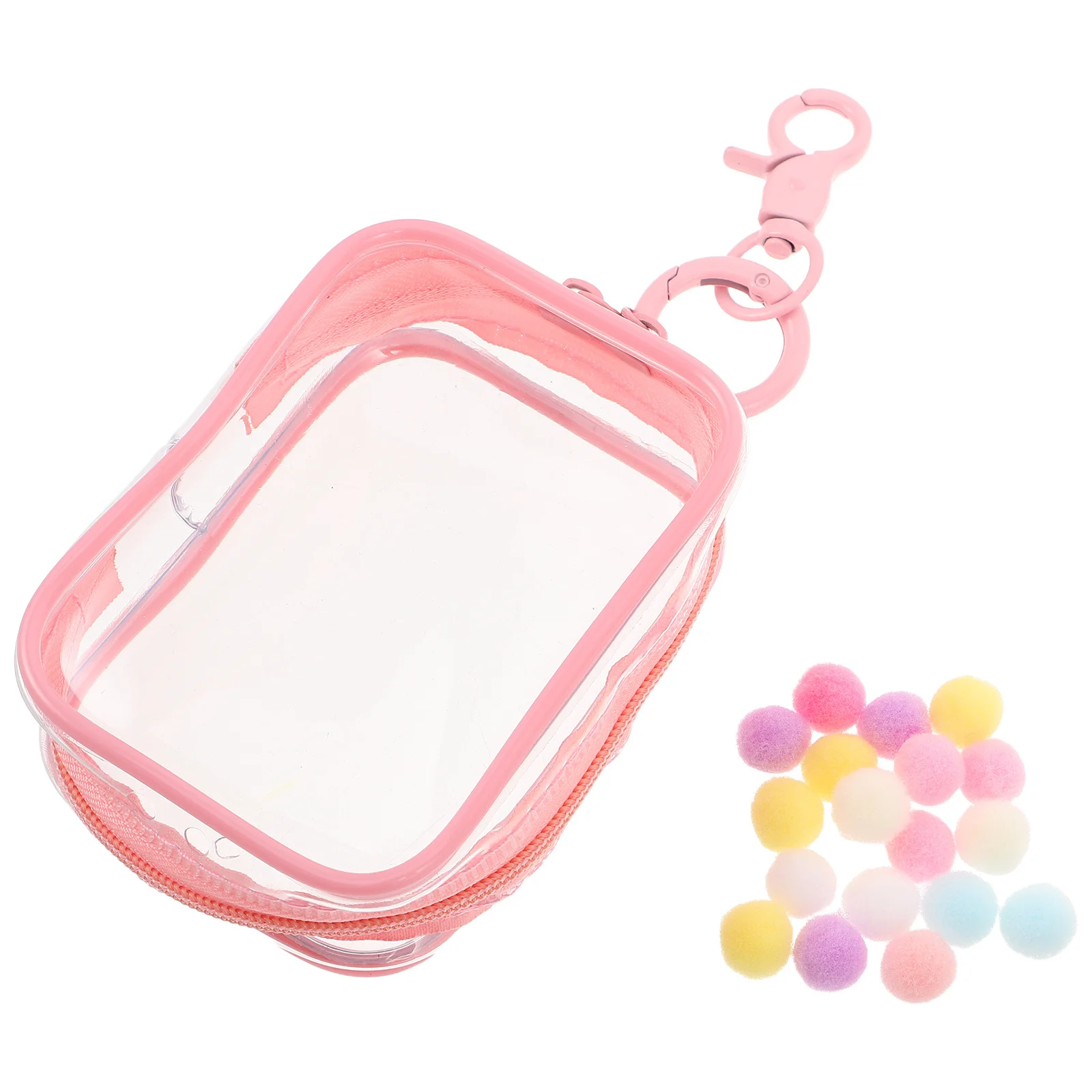 

Storage Bag Transparent Mini Display Pouch Double Zipper Portable Organizer Keychain Case For Collectibles