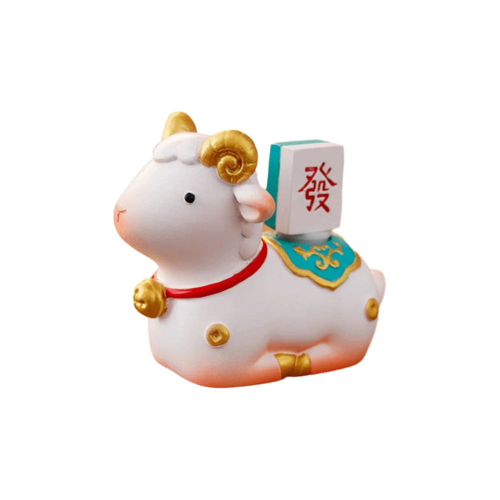 Cute Creative Desktop Figurine Year of the Sheep Lovely Desk Ornament Creative Handheld Zodiac Sheep Mascot Office Workstation