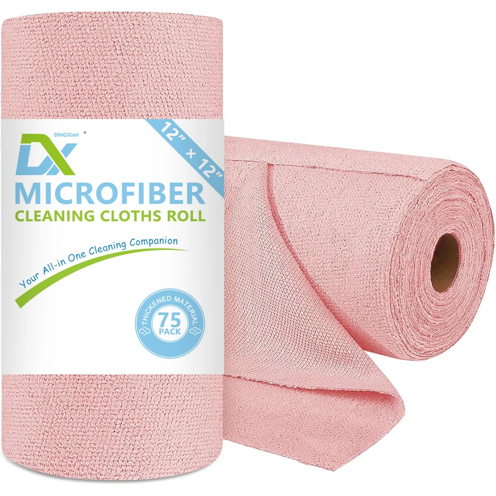 

75 Pieces of Microfiber Cleaning Cloth in pink , Car Cleaning Cloth, Microfiber Towel