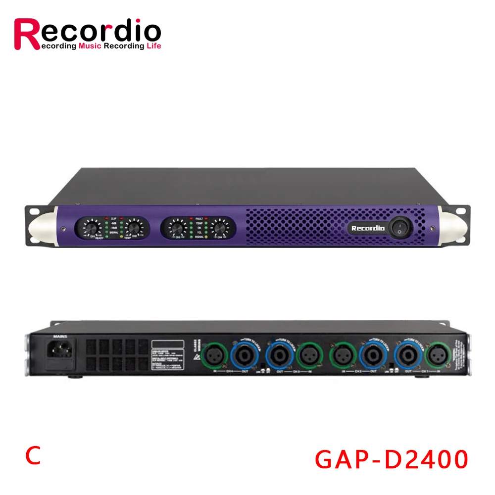 

GAP-D2400 Professional 600W*4 power amp 1U class d sound digital power amplifier