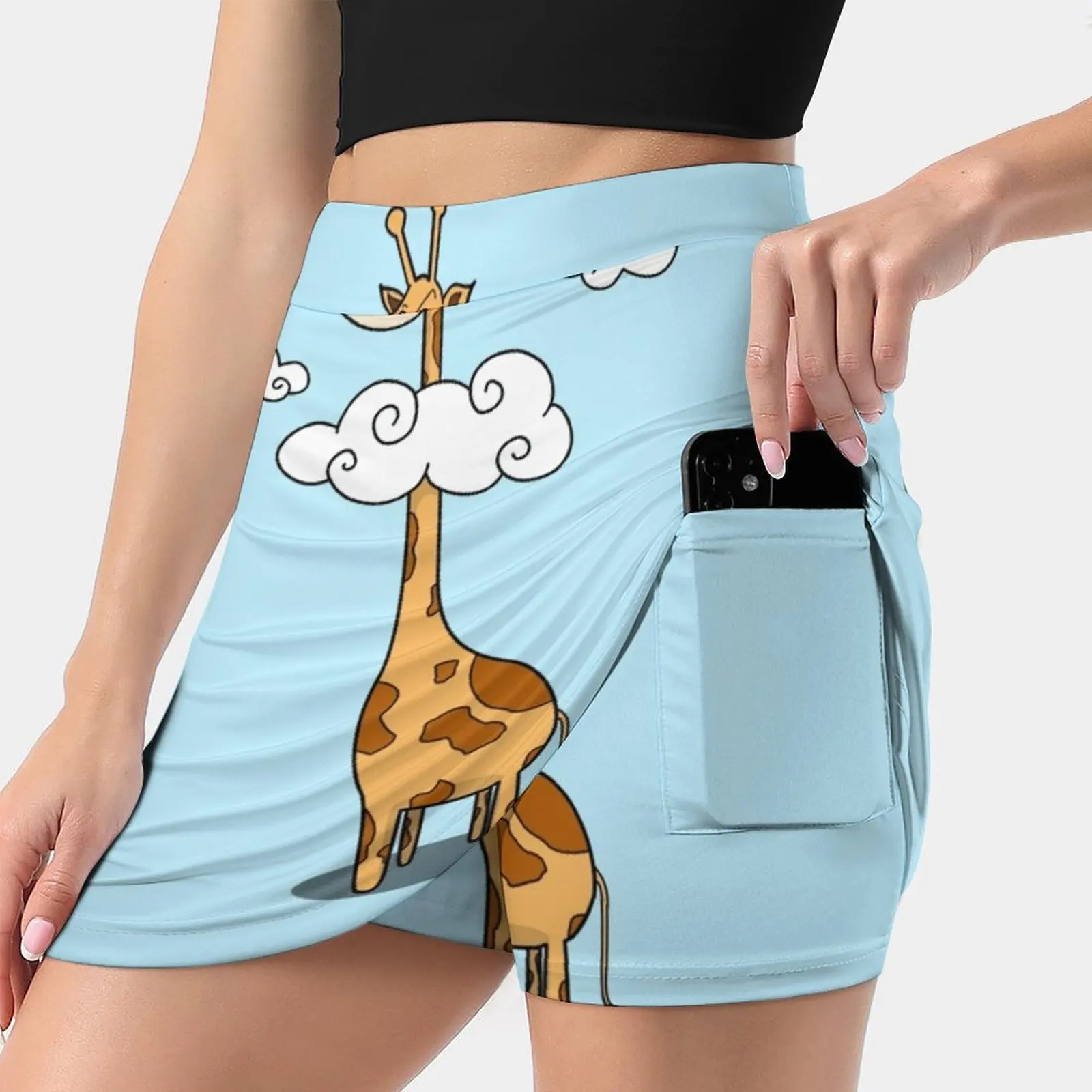 A Giraffe Women Sports Skirt Tennis Golf Dance Fitness Running Yoga Skirts Vector Graphic Girls Kids Woman Cool Vintage Cute