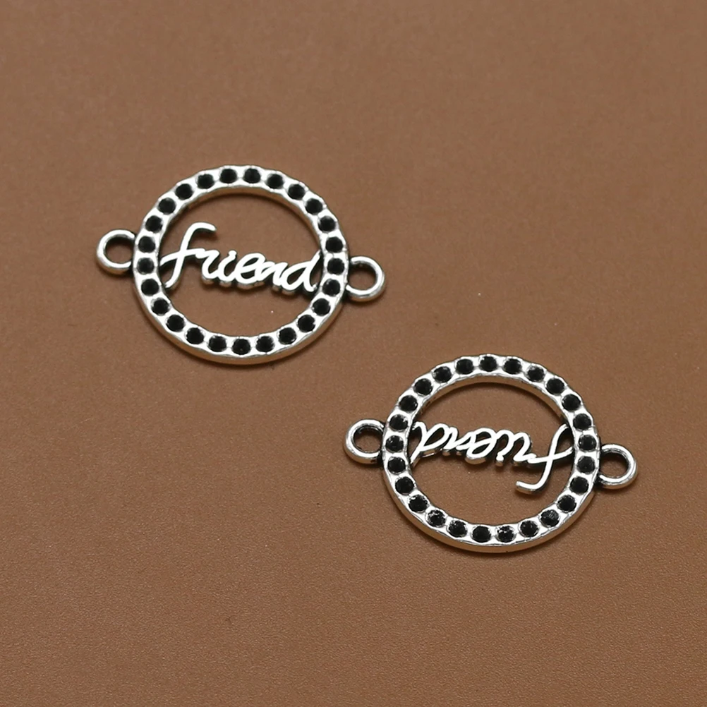 

20pcs Alloy Friend Letters Pendants Charms Diy Jewelry Making Accessories Necklace Bracelet Keychain Dangle Scrapbooking Diy