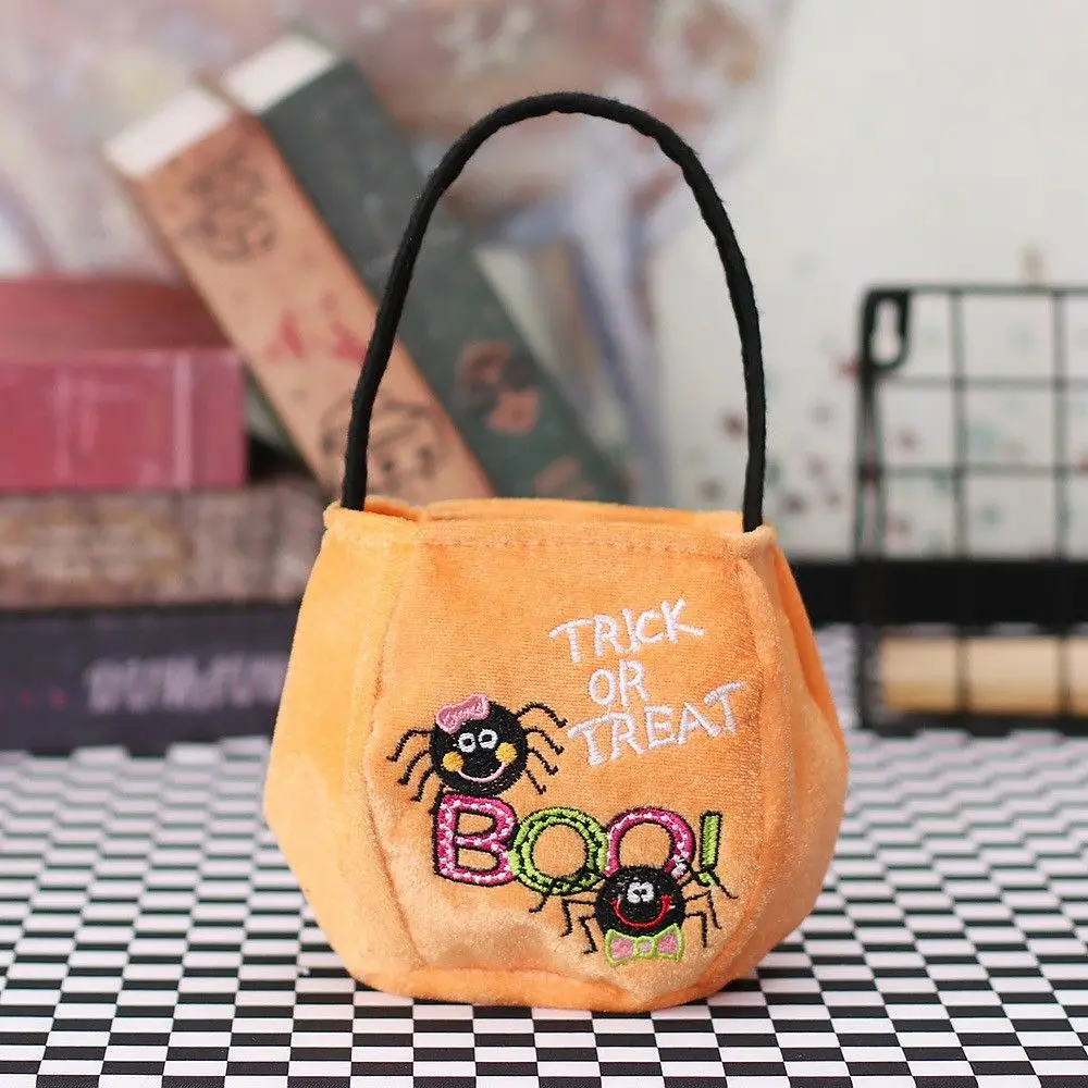 Cesta de regalo de fiesta de murciélago, bolsa de botín de truco o trato de calabaza, bolsa de dulces, bolso de mano de Halloween, bolsas de mano