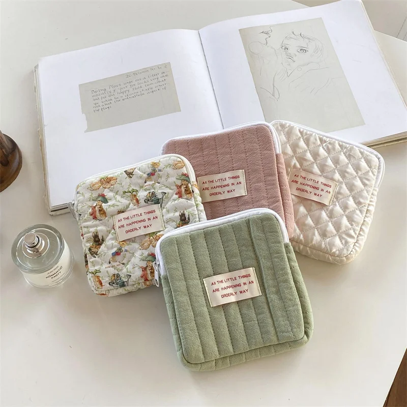 

Fashion Women Small Cosmetic Bag Travel Mini Sanitary Napkins Organizer Make Up Cotton Cute Korea Small Makeup Cosmetic Bags 가방