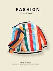 Trendy Color - Blocked and Striped Spring - Autumn Jackets for 3 - 10 Yr Old Boys