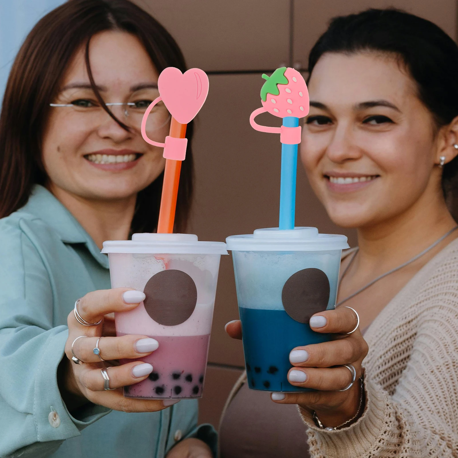 

3pcs Silicone Straw Cover Adorable Drinking Plug Anti-Dust Splash Proof For Outdoor Use Straw Cap Stopper Lids Kitchen Bar