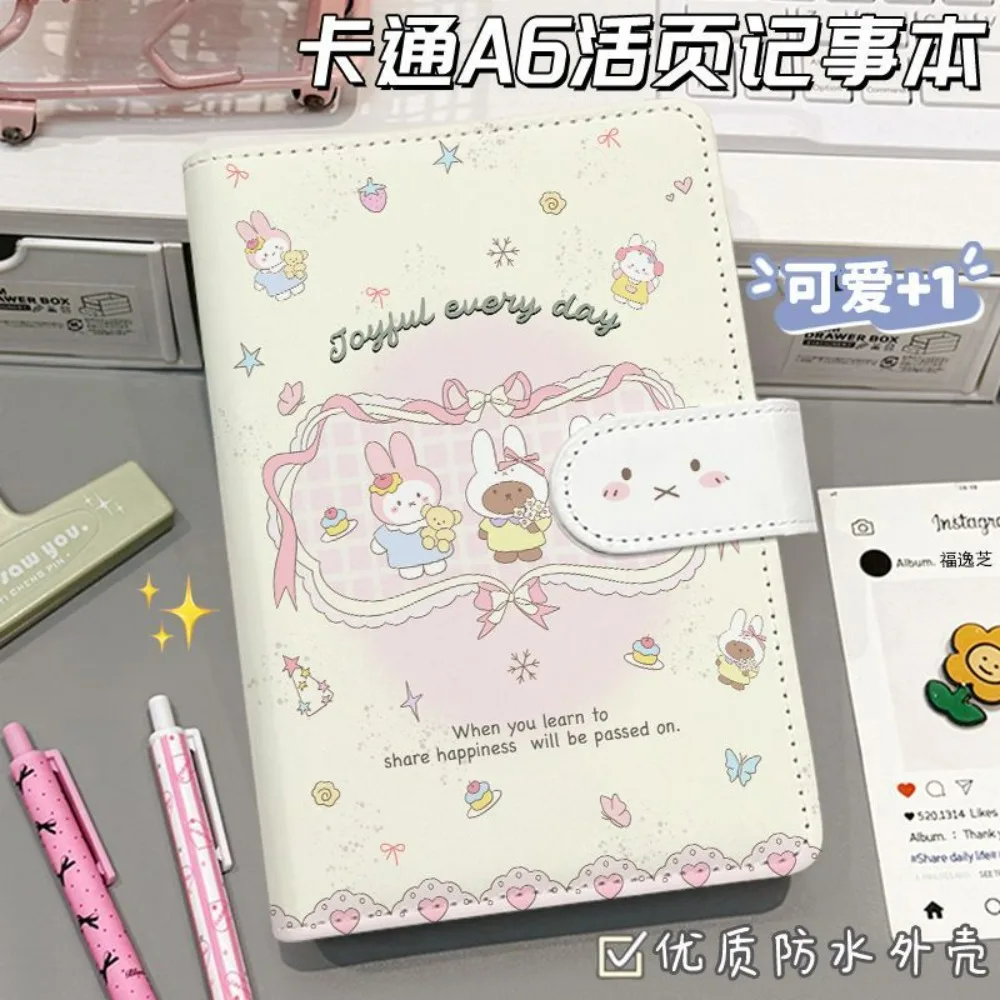 Caderno de Folhas Soltas Miffy A6 A5 com Capa Mole, Diário Espesso, Livro de Anotações para Estudantes, Material Escolar e de Escritório, Portátil para Anotações