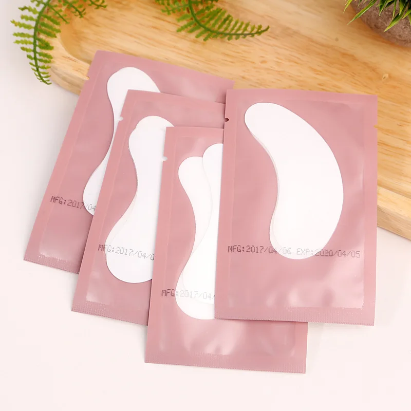 50/100 pares almofada de cílios gel remendo enxertia chicote sob remendos de olho rosa embalagem adesivo extensão de cílios ferramentas de maquiagem